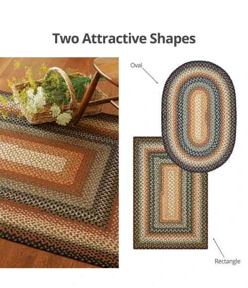 Homespice Decor Cotton Braided Cocoa Bean Black 403216 4 ft. X 6 ft. Oval Rug