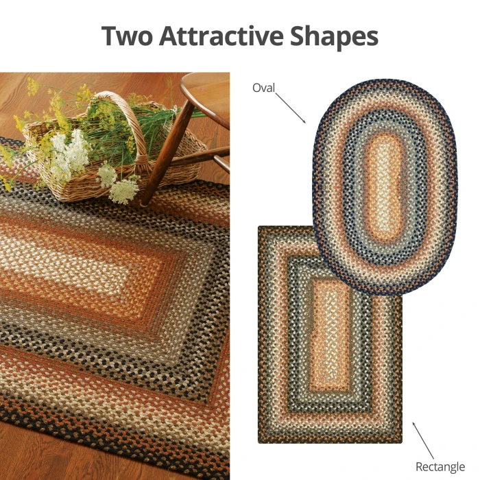 Homespice Decor Cotton Braided Cocoa Bean Black 403216 4 ft. X 6 ft. Oval Rug