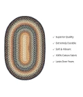 Homespice Decor Cotton Braided Cocoa Bean Black 403216 4 ft. X 6 ft. Oval Rug