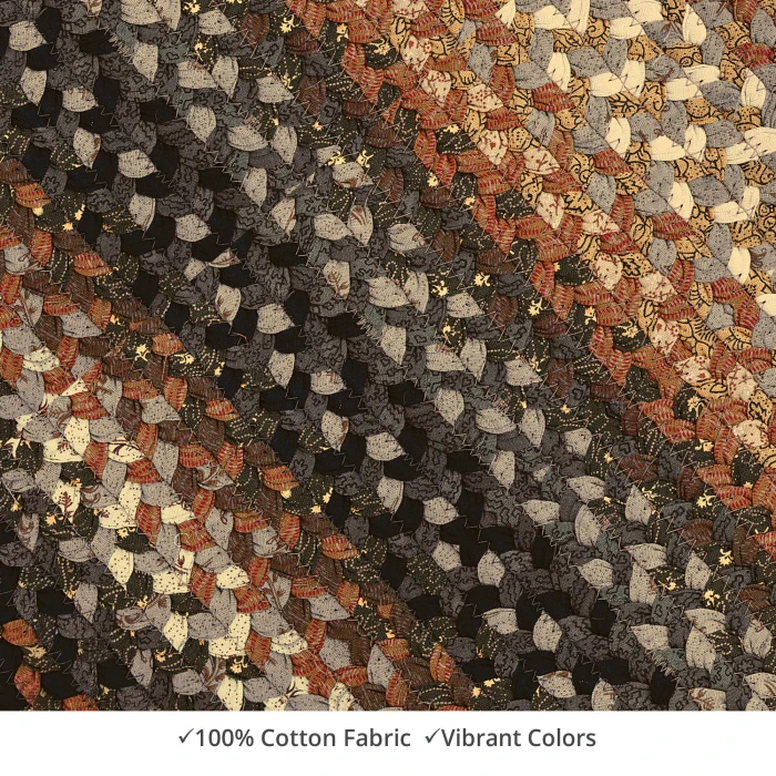 Homespice Decor Cotton Braided Cocoa Bean Black 403216 4 ft. X 6 ft. Oval Rug
