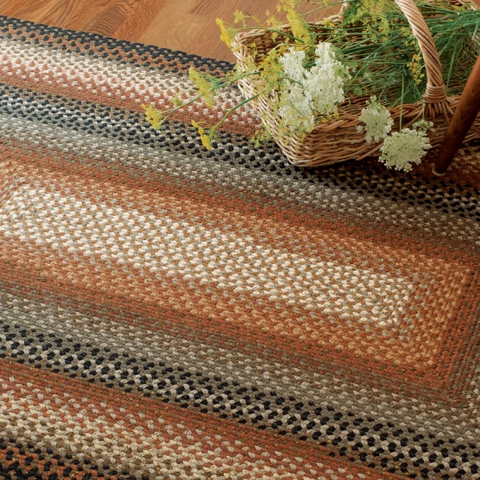 Homespice Decor Cotton Braided Cocoa Bean Black 416216 8 ft. X 10 ft. Rect Rug