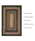Homespice Decor Cotton Braided Cocoa Bean Black 414212 5 ft. X 8 ft. Rect Rug