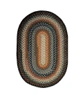 Homespice Decor Cotton Braided Cocoa Bean Black 453211 20 in. X 30 in. Oval Rug