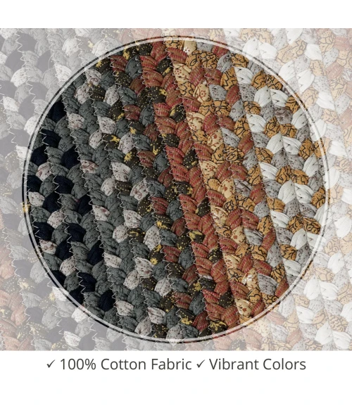 Homespice Decor Cotton Braided Cocoa Bean Black 454218 20 in. X 30 in. Rect Rug