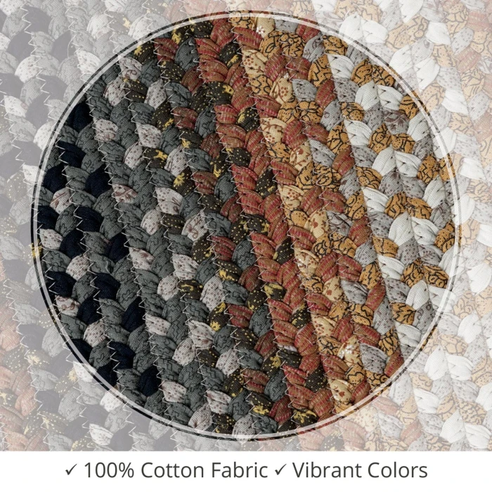 Homespice Decor Cotton Braided Cocoa Bean Black 416216 8 ft. X 10 ft. Rect Rug