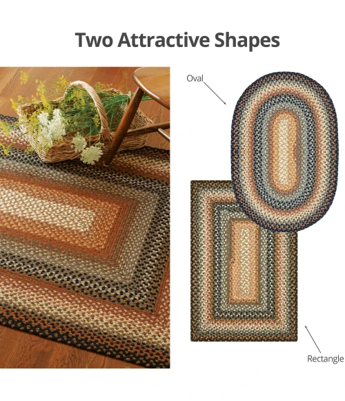 Homespice Decor Cotton Braided Cocoa Bean Black 404213 5 ft. X 8 ft. Oval Rug