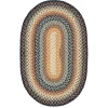 Homespice Decor Cotton Braided Cocoa Bean Black 404213 5 ft. X 8 ft. Oval Rug