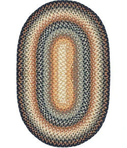 Homespice Decor Cotton Braided Cocoa Bean Black 404213 5 ft. X 8 ft. Oval Rug