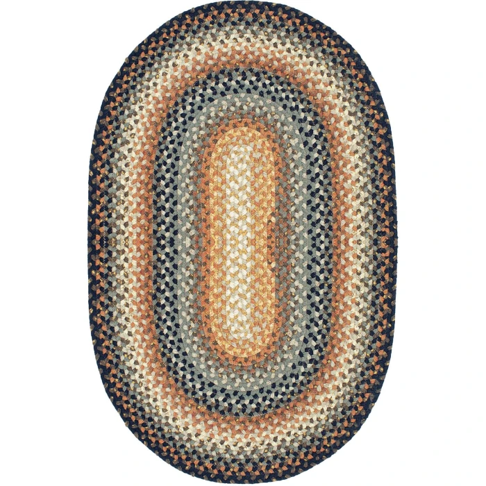Homespice Decor Cotton Braided Cocoa Bean Black 404213 5 ft. X 8 ft. Oval Rug