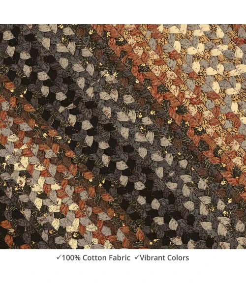 Homespice Decor Cotton Braided Cocoa Bean Black 404213 5 ft. X 8 ft. Oval Rug