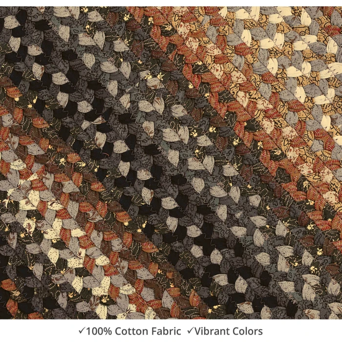 Homespice Decor Cotton Braided Cocoa Bean Black 404213 5 ft. X 8 ft. Oval Rug
