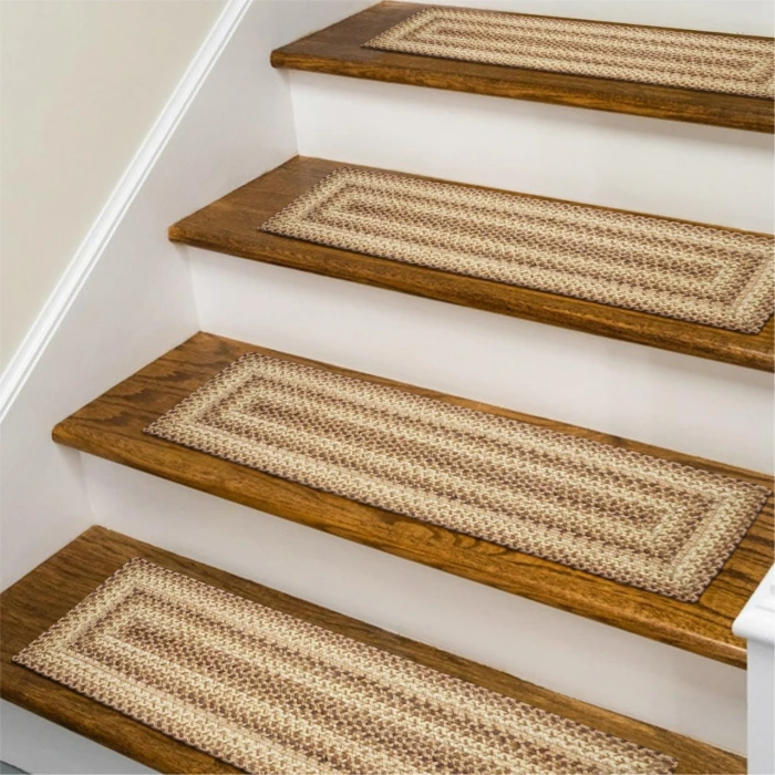 Homespice Decor Jute Braided Accessories Multi Color Cookie Dough 8in. x 28in. Set of 13 Rect. Rug