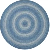 Homespice Decor Jute Braided Rug Denim Blue Denim 6 FT Round Rug