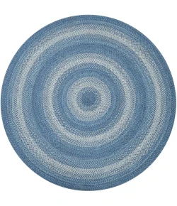 Homespice Decor Jute Braided Rug Denim Blue Denim 6 FT Round Rug