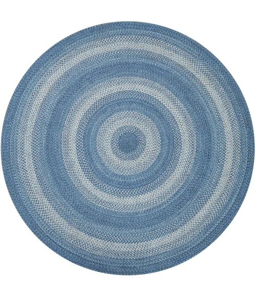 Homespice Decor Jute Braided Rug Denim Blue Denim 6 FT Round Rug