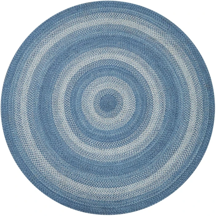 Homespice Decor Jute Braided Rug Denim Blue Denim 6 FT Round Rug