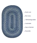 Homespice Decor Jute Braided Denim Blue 506689 8 ft. X 10 ft. Oval Rug