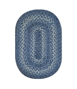 Homespice Decor Jute Braided Denim Blue 506689 8 ft. X 10 ft. Oval Rug