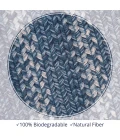 Homespice Decor Jute Braided Denim Blue 506689 8 ft. X 10 ft. Oval Rug