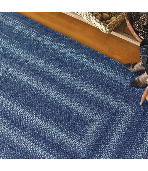 Homespice Decor Jute Braided Denim Blue 510686 2 ft. X 3 ft. Rect Rug