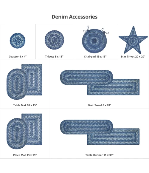 Homespice Decor Jute Braided Denim Blue 510686 2 ft. X 3 ft. Rect Rug