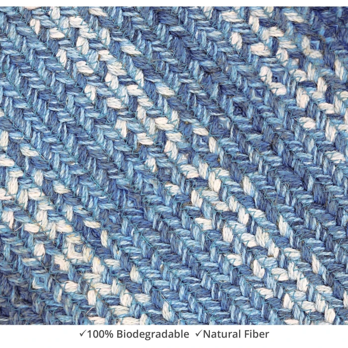 Homespice Decor Jute Braided Denim Blue 511683 20 in. X 30 in. Rect Rug