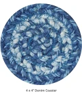 Homespice Decor Jute Braided Accessories Denim Blue 240008PS 4 in. Set of 6 Round Rug