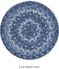 Homespice Decor Jute Braided Accessories Denim Blue 240024PS 8 in. Set of 3 Round Rug