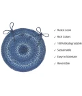 Homespice Decor Jute Braided Accessories Denim Blue 240042PS 15 in. Set of 2 Round Rug