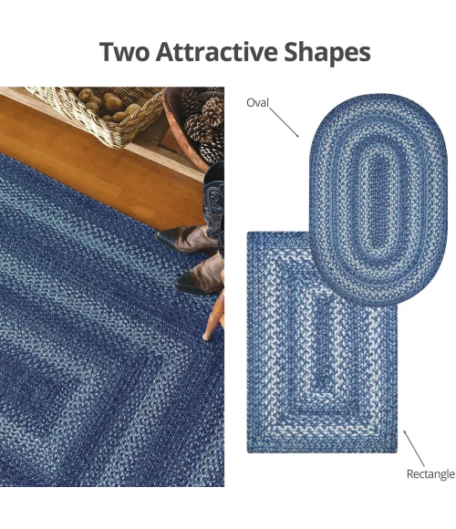 Homespice Decor Jute Braided Denim Blue 510686 2 ft. X 3 ft. Rect Rug