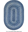 Homespice Decor Jute Braided Accessories Denim Blue 240056PS 13 in. X 19 in. Set of 4 Oval Rug