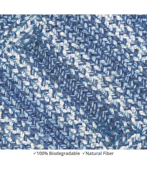 Homespice Decor Jute Braided Accessories Denim Blue 240091PS 10 in. X 15 in. Set of 4 Rect Rug