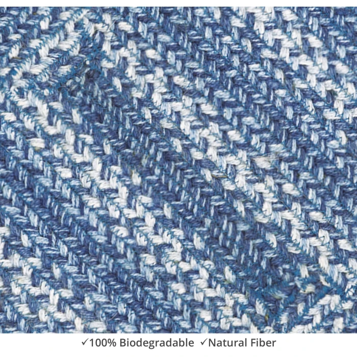 Homespice Decor Jute Braided Accessories Denim Blue 240091PS 10 in. X 15 in. Set of 4 Rect Rug