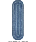 Homespice Decor Jute Braided Accessories Denim Blue 240100PS 8 in. X 28 in. Set of 2 Oval Rug