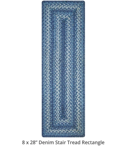 Homespice Decor Jute Braided Accessories Denim Blue 240148PS 8 in. X 28 in. Set of 13 Rect Rug