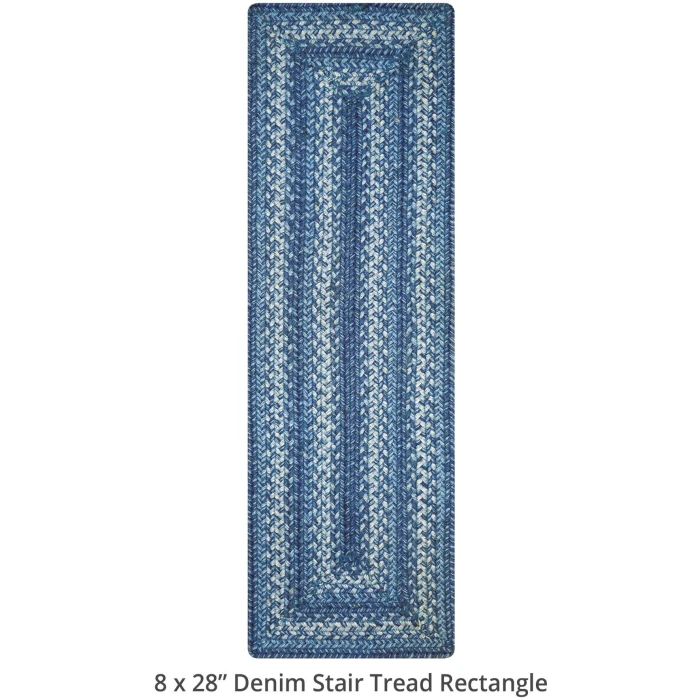 Homespice Decor Jute Braided Accessories Denim Blue 240116PS 8 in. X 28 in. Set of 2 Rect Rug