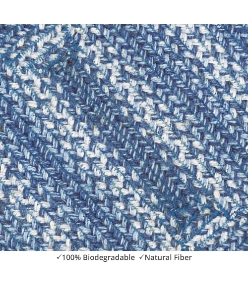 Homespice Decor Jute Braided Accessories Denim Blue 240148PS 8 in. X 28 in. Set of 13 Rect Rug