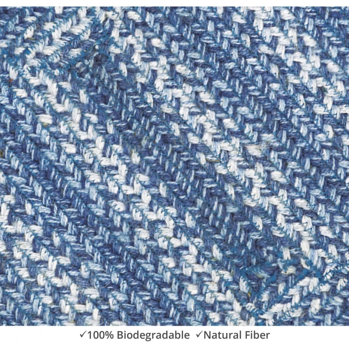 Homespice Decor Jute Braided Accessories Denim Blue 240116PS 8 in. X 28 in. Set of 2 Rect Rug
