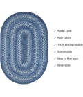 Homespice Decor Jute Braided Denim Blue 500687 2 ft. X 3 ft. Oval Rug
