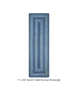 Homespice Decor Jute Braided Accessories Denim Blue 572684 11 in. X 36 in. Rect Rug