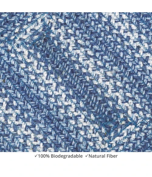 Homespice Decor Jute Braided Accessories Denim Blue 572684 11 in. X 36 in. Rect Rug