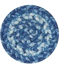 Homespice Decor Jute Braided Accessories Denim Blue 240008PS 4 in. Set of 6 Round Rug