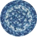 Homespice Decor Jute Braided Accessories Denim Blue 240008PS 4 in. Set of 6 Round Rug