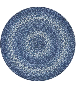 Homespice Decor Jute Braided Accessories Denim Blue 240172PS 15 in. Set of 6 Round Rug