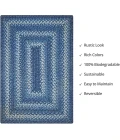 Homespice Decor Jute Braided Denim Blue 510686 2 ft. X 3 ft. Rect Rug