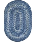 Homespice Decor Jute Braided Accessories Denim Blue 240056PS 13 in. X 19 in. Set of 4 Oval Rug