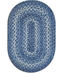 Homespice Decor Jute Braided Accessories Denim Blue 240056PS 13 in. X 19 in. Set of 4 Oval Rug