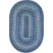 Homespice Decor Jute Braided Accessories Denim Blue 240056PS 13 in. X 19 in. Set of 4 Oval Rug
