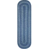 Homespice Decor Jute Braided Accessories Denim Blue 240100PS 8 in. X 28 in. Set of 2 Oval Rug