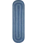 Homespice Decor Jute Braided Accessories Denim Blue 240100PS 8 in. X 28 in. Set of 2 Oval Rug